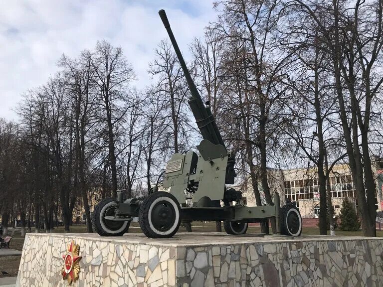 Пушка киреевская ул 37 тула фото Panorama: 85-мм Зенитное Орудие, monument to technology, Tula, Lenina Avenue - Y