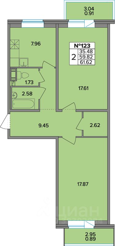 Пушкинский планировка квартир Купить двухкомнатную квартиру 61.62м² Санкт-Петербург, р-н Пушкинский, мкр. Шуша