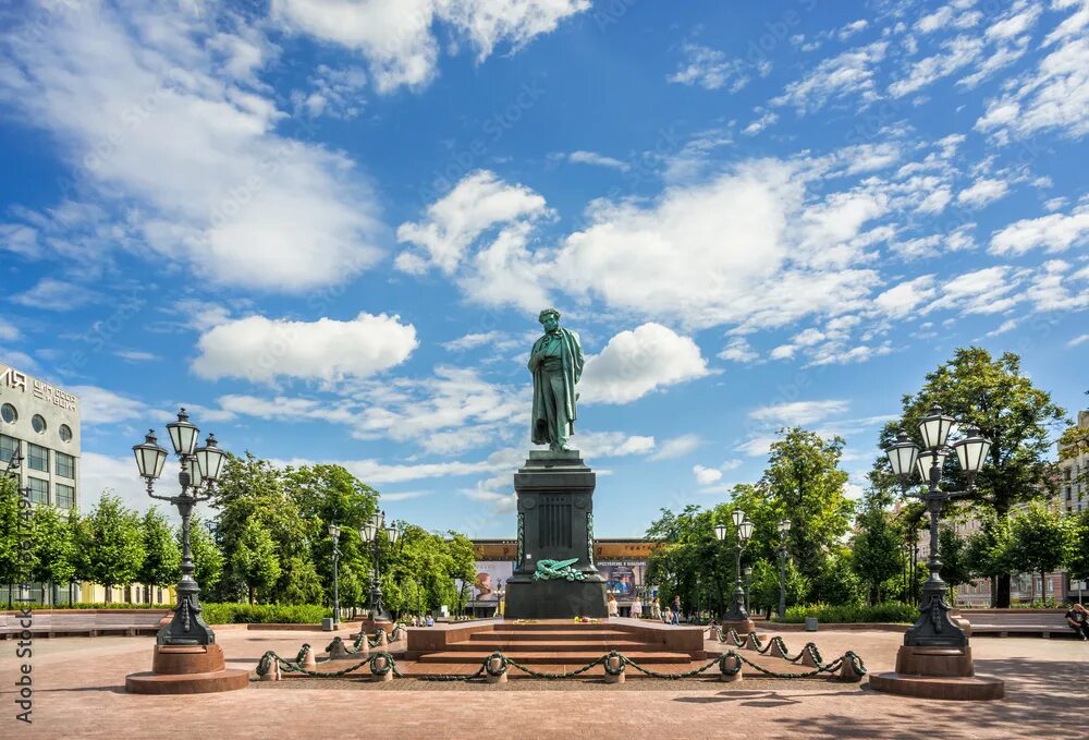 Пушкинский сквер москва пушкинская площадь фото Пушкинская площадь и памятник Пушкину в Москве Monument to Pushkin on Pushkin Sq