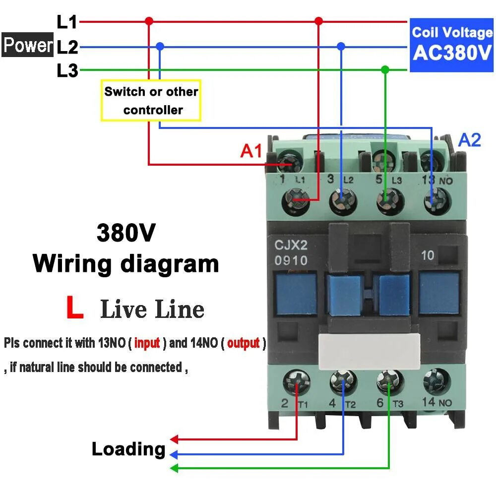 Пускатель 380в схема подключения Схемы подключения магнитного пускателя на 220 В и 380 В + как подключить контакт