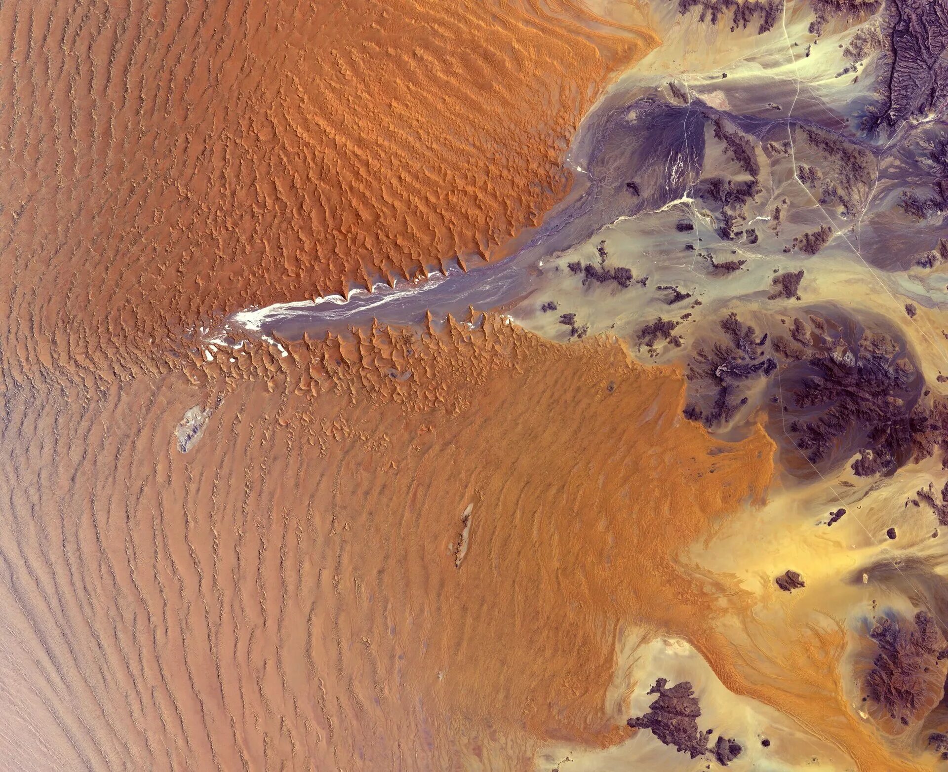 Пустыня из космоса фото ESA - Namib Desert