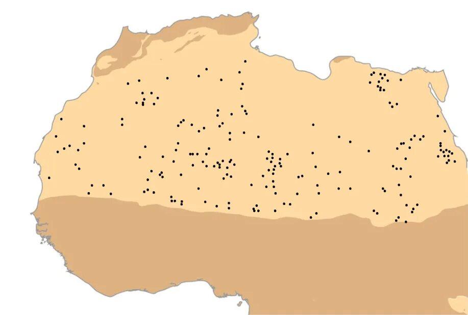 Vector map of the Sahara desert and Sahel zone Векторне зображення Stock Adobe S