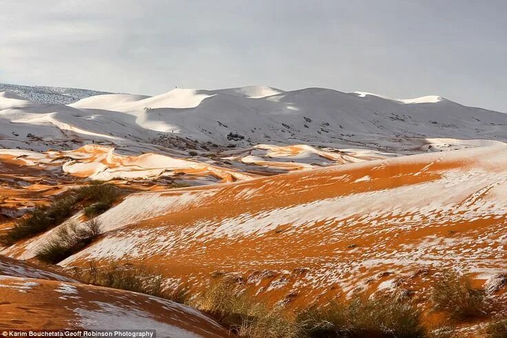 Пустыня зимой фото Snow covers parts of the SAHARA DESERT for third time in 40 years Natural landma