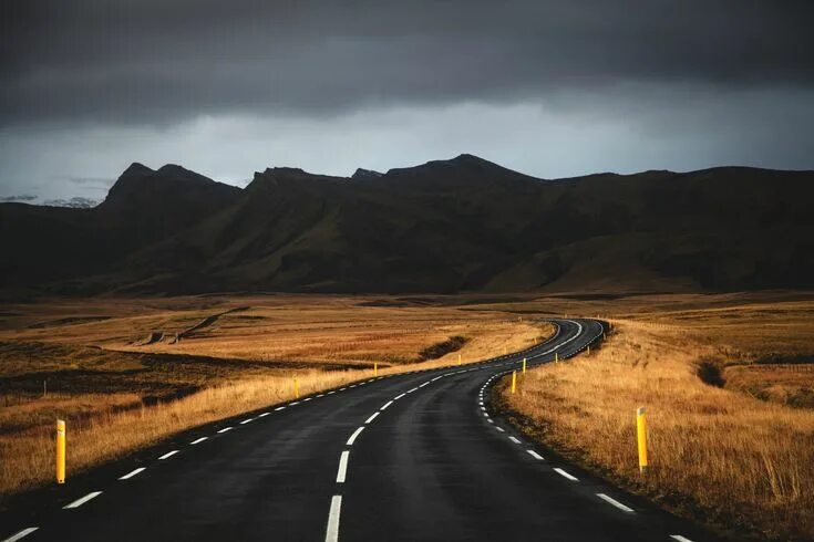 Путь дорога фото black concrete road near brown grass under cloudy sky #black concrete road #brow