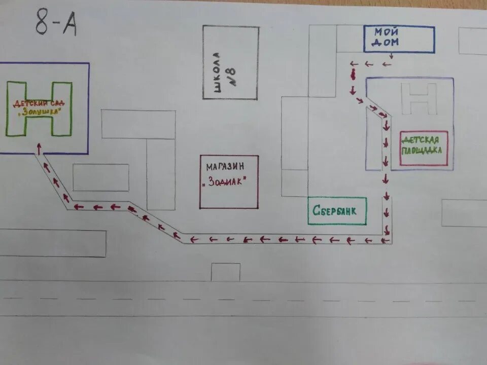 Путь от дома до школы схема Картинки МАРШРУТ РЕБЕНКУ В ШКОЛУ