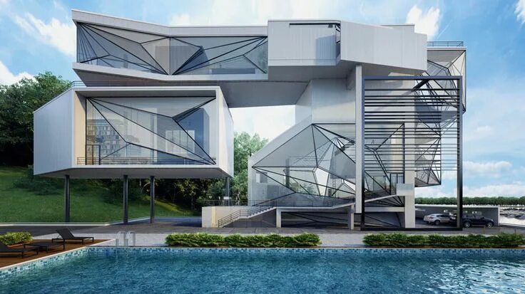 Пути развития современной архитектуры и дизайна urban office architecture designs geometric aviator's villa Architecture house, 