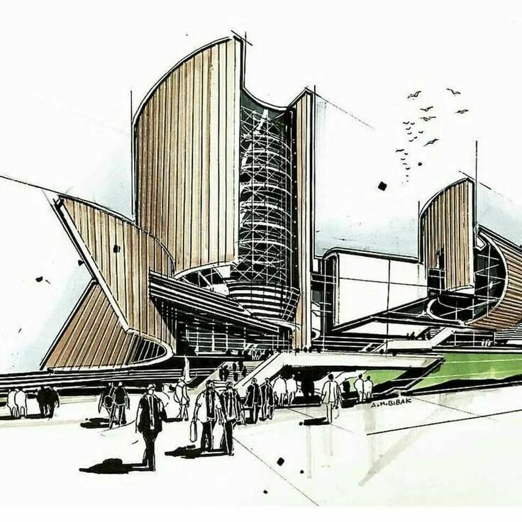 Пути развития современной архитектуры и дизайна Pin by William Delgado on Taller Architecture design sketch, Architecture sketch