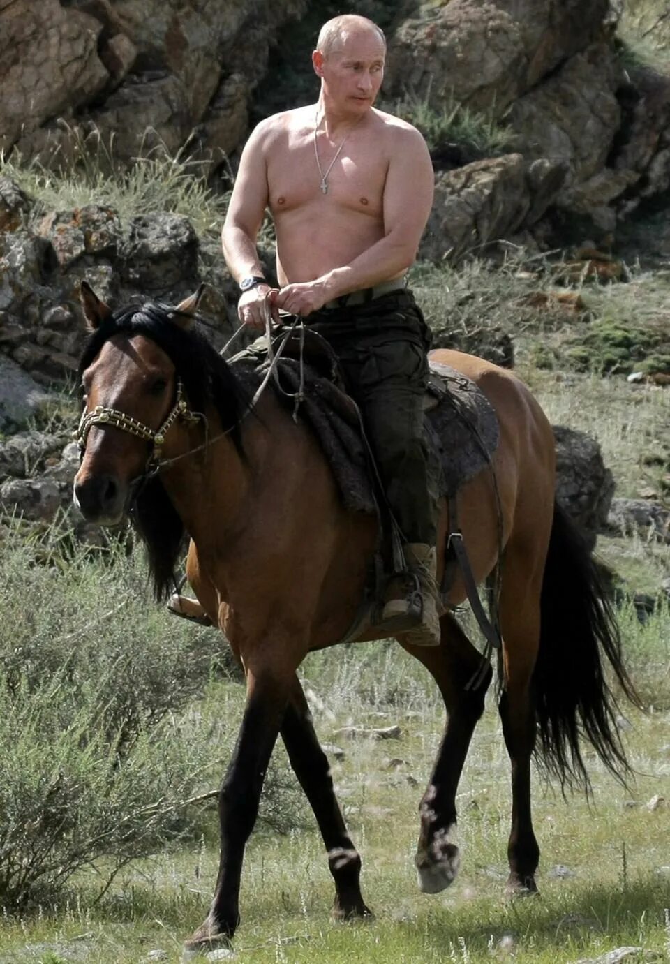 Путин на лошади без рубашки фото Putin Says Seeing Western Leaders Shirtless Would Be 'Disgusting' After Getting 