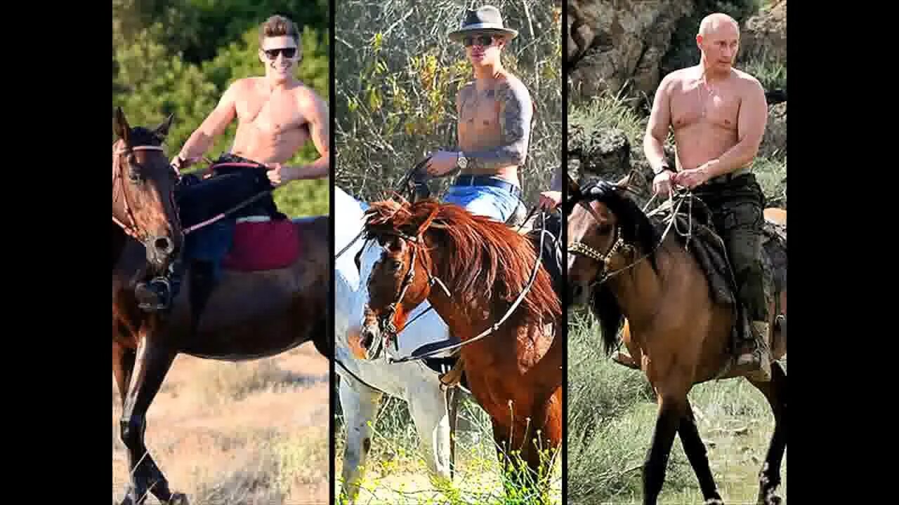 Путин на лошади без рубашки фото Zac Efron Jumps on the Shirtless Horseback Riding Trend Started by Vladimir Puti