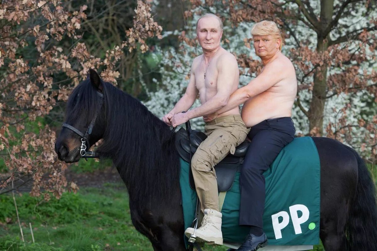 Путин на лошади без рубашки фото Cheltenham Races PR stunts - Paddy Power out of the blocks with Putin and Trump 