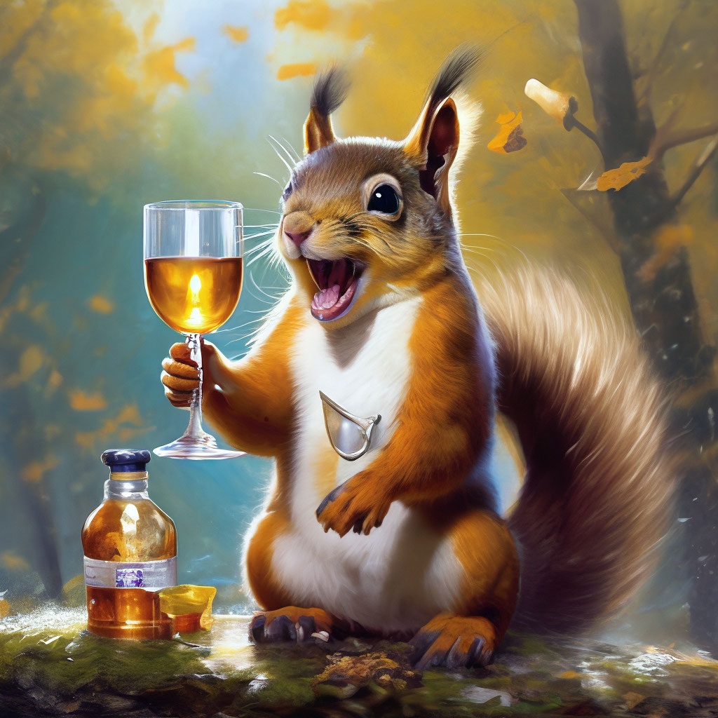 Пьяная белка ул мира 6 фото "A rabid, drunken squirrel raises a ." - image created in Shedevrum