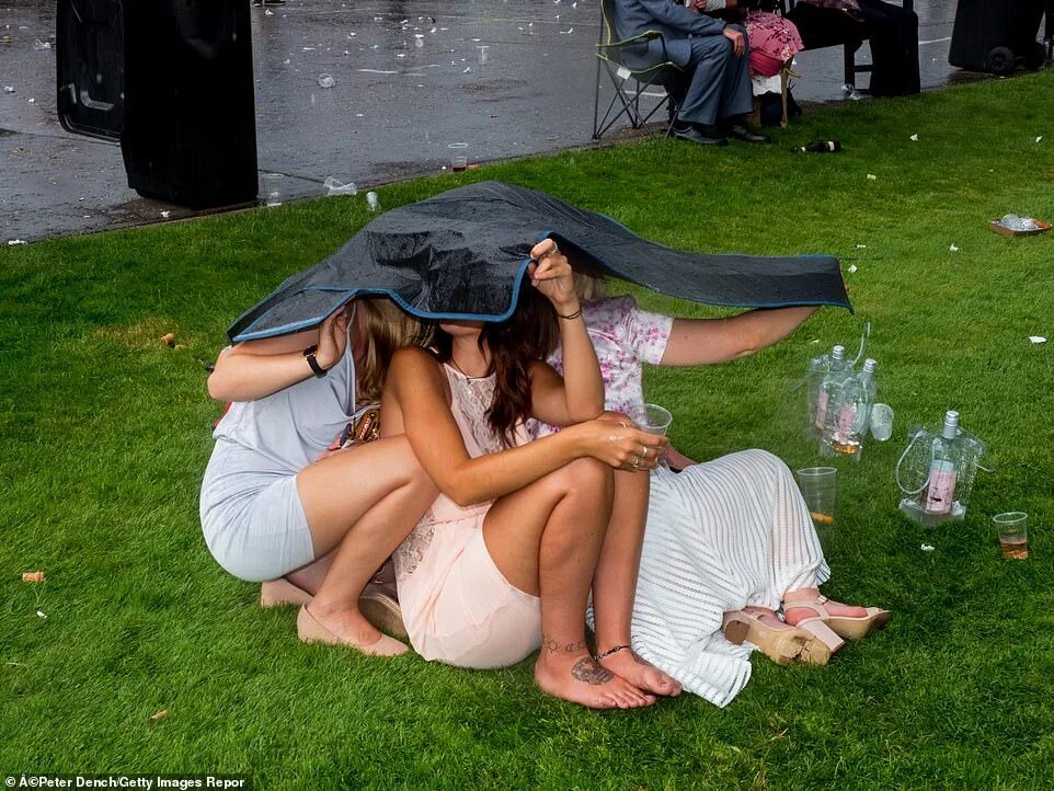 Пьяные выходки девушек в лесу фото Racegoers antics revealed in photographs that show racegoers wild attitudes Dail