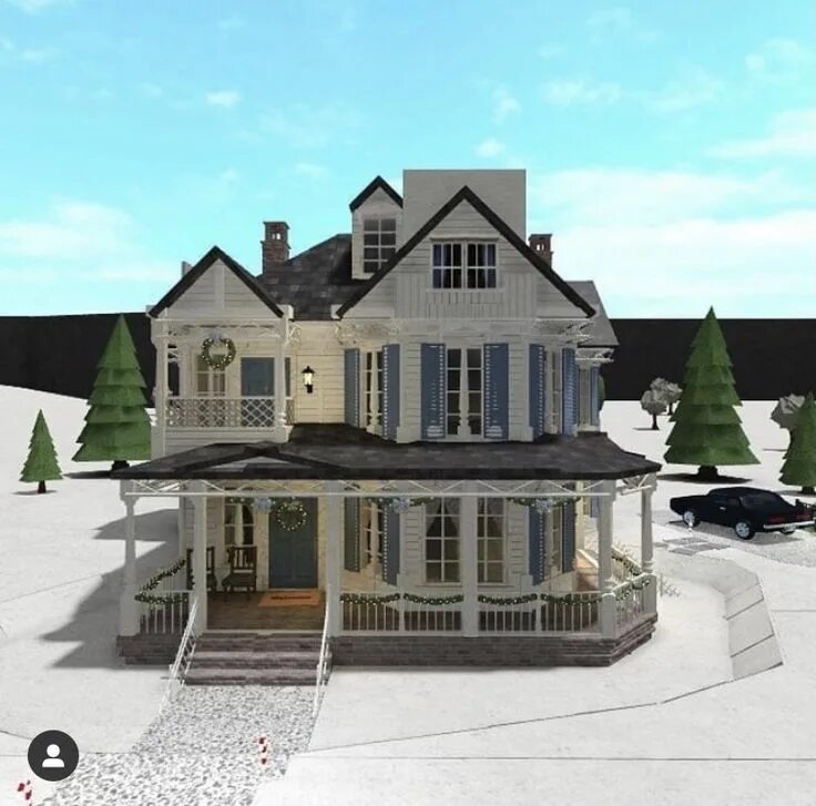 Пяти вариантов домов Cute winter cottage house from bloxburgplotss on insta Cottage core bloxburg hou