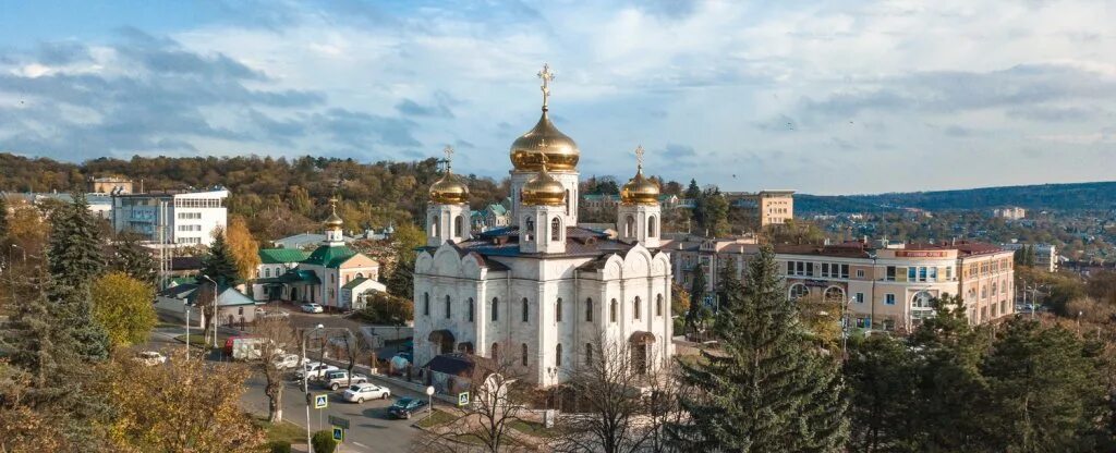 Пятигорск фото храмов Спасский Кафедральный Собор, г. Пятигорск - Фото с высоты птичьего полета, съемк