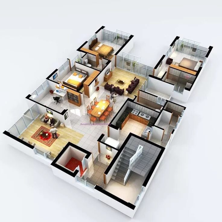 Пятикомнатная квартира планировка Pin by Hichael Myndman on 3D Floor plans House plans mansion, House floor plans,