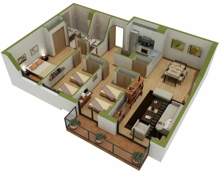 Пятикомнатная квартира планировка фото 25 Three Bedroom House/Apartment Floor Plans Apartment floor plans, House layout