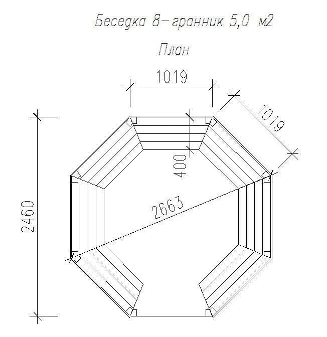 Пятиугольная беседка своими руками Восьмигранная беседка своими руками, чертеж, фото и видео инструкции