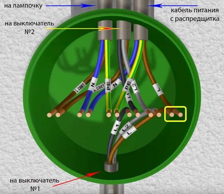 Пятижильный провод подключение Подключение проходного выключателя - 2 ошибки и недостатки. Схема подключения с 