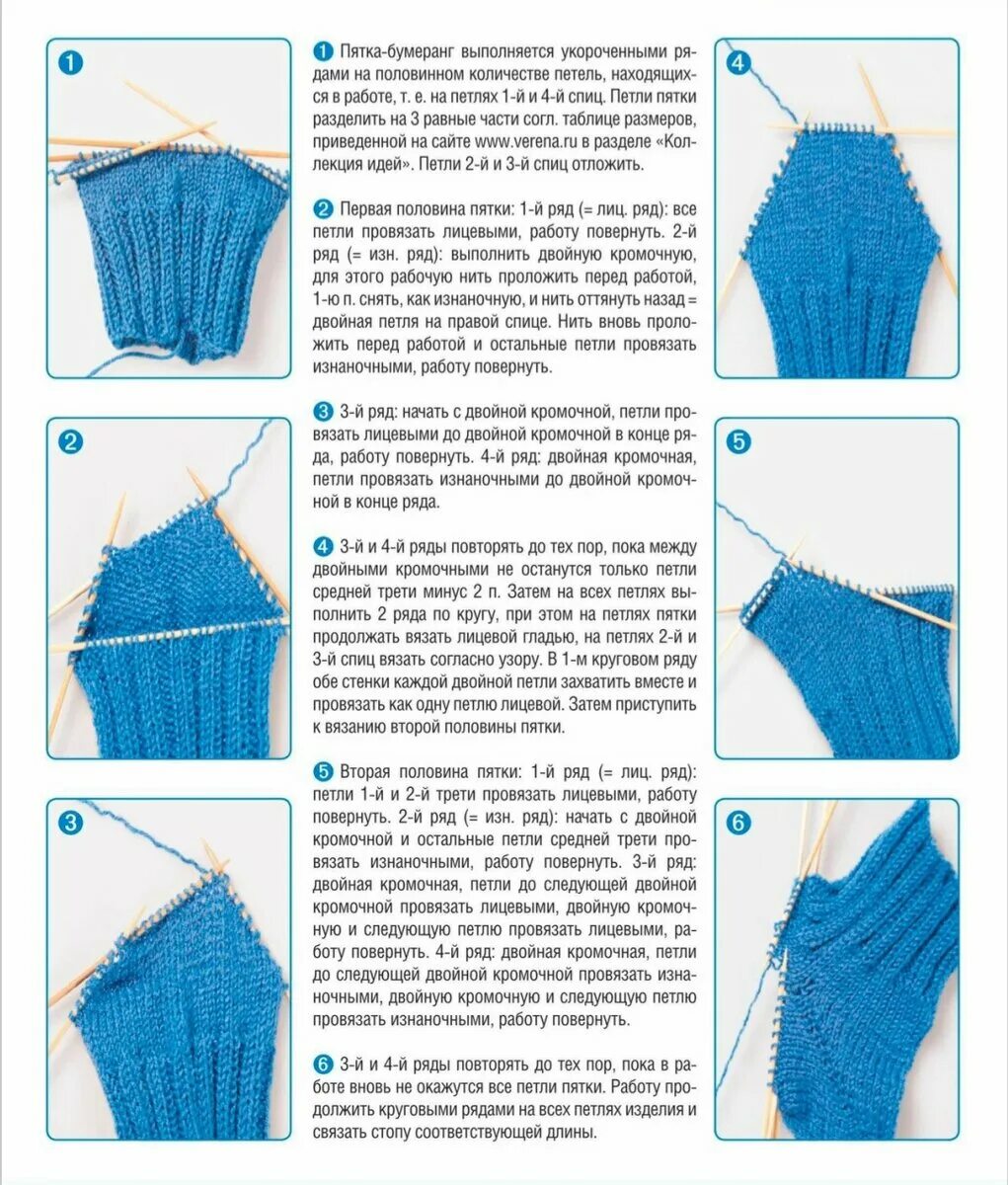 Пятка бумеранг спицами схема описание Вяжем носочки. Пятка. Описание. Круглая, французская, бумеранг и стронг. Вязалки