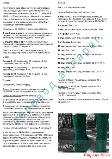 Пятка стронг спицами схема описание Проект-игра по носочкам "12 месяцев". Март - Рукоделие и творчество с Солнечной)