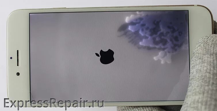 Пятно на фото айфон Замена подсветки экрана iPhone 6 - устранение разводов под дисплеем в "ExpressRe