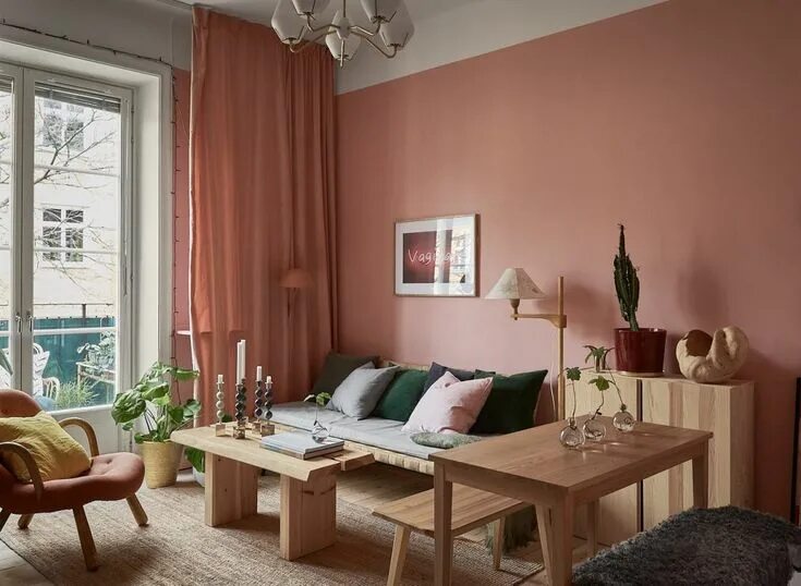 Пыльно бежевый цвет в интерьере Pink and cherry: A romantic, sophisticated and fresh apartment - La casa de Frej