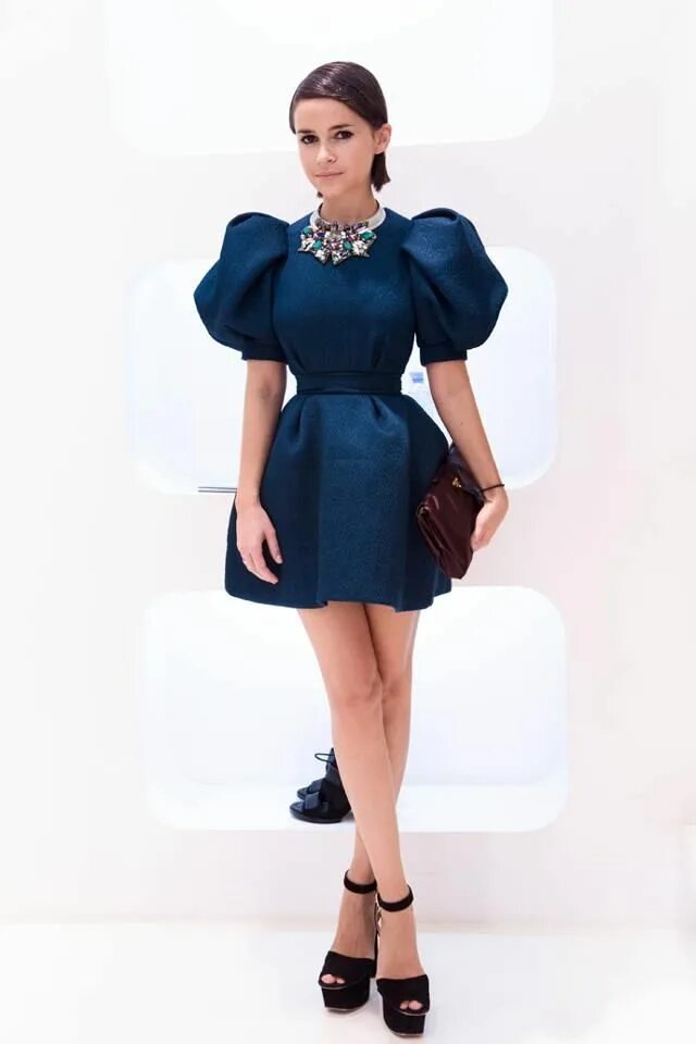 Пышные рукава платья фото Miroslava Duma wearing custom-made Ulyana Sergeenko dress Fashion dresses, Fashi