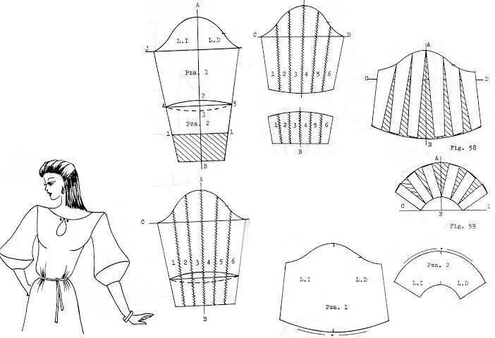 Пышный рукав выкройка Онлайн-школа дизайна одежды Ольги Капустиной Sleeves pattern, Pattern making, Pa