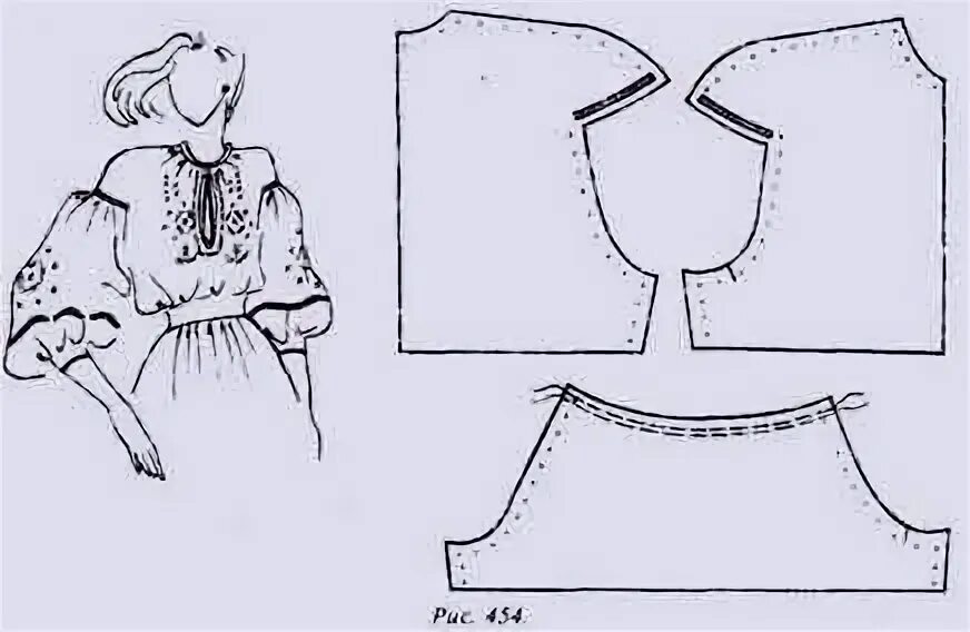 Пышный рукав выкройка бесплатно ОТШИ Теоретический материал Модели рубашки, Выкройки, Швейные учебники