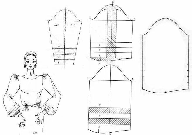 Пышный рукав выкройка бесплатно Онлайн-школа дизайна одежды Ольги Капустиной Выкройки, Рукава, Шитье