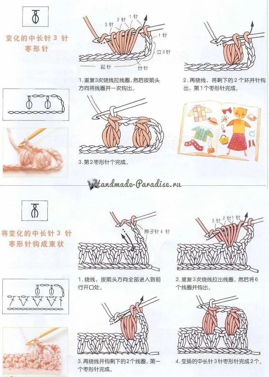 Пышный столбик крючком как вязать схема Как вязать крючком по китайским схемам Tığ işleri, Japonca, Kanaviçe