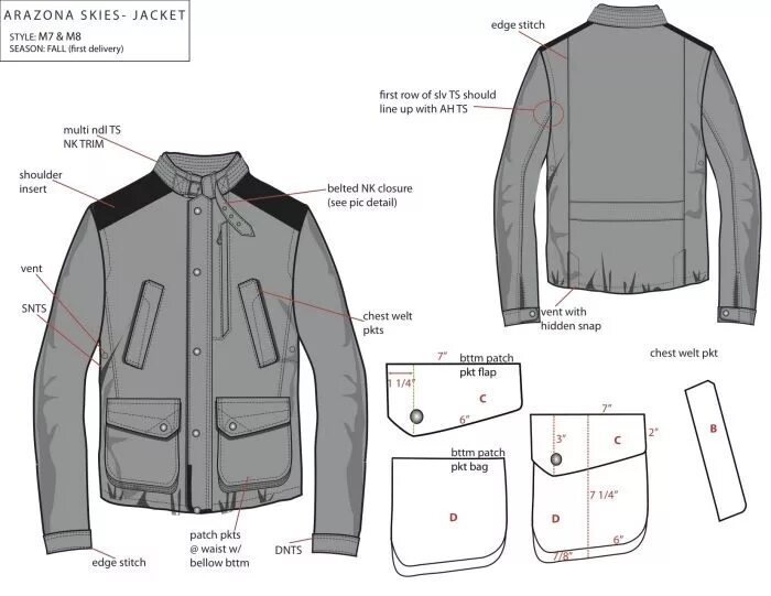 Рабочая куртка мужская выкройка Men's Jacket Tech Pack by Jacqueline Cotter at Coroflot.com Jackets, Tech pack, 