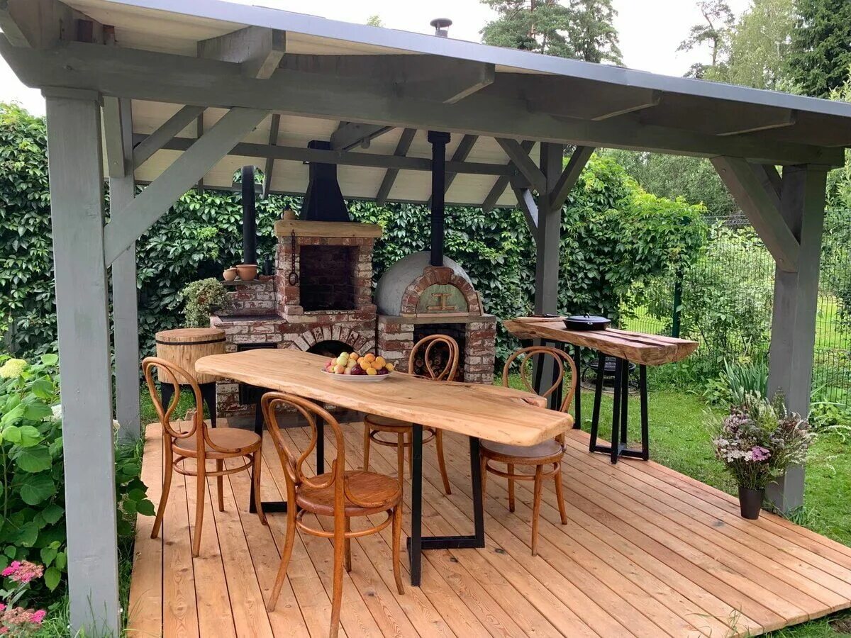 Рабочая зона в беседке своими руками Мангальная зона под крышей Outdoor kitchen, Outdoor, Outdoor decor