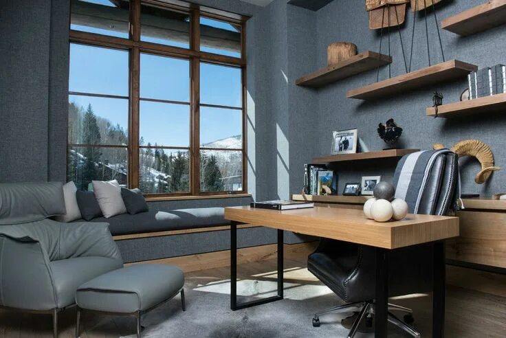 Рабочий кабинет дома интерьер Vail Ski Haus by Reed Design Group Home office furniture design, Office furnitur