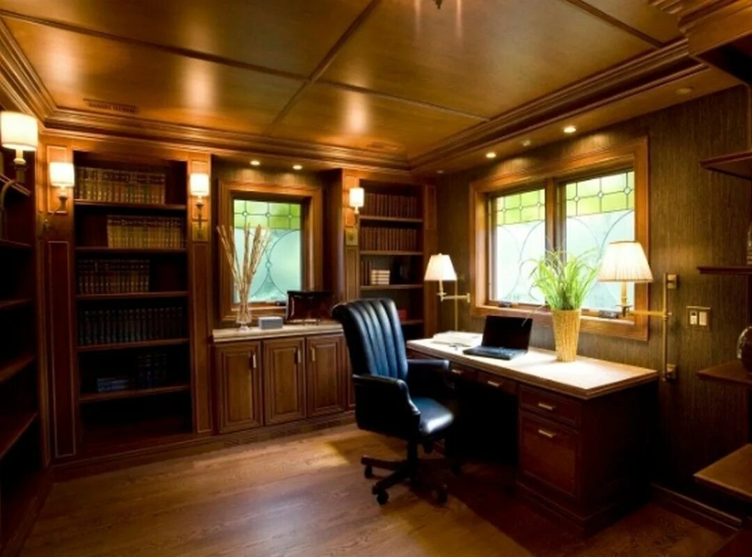 Рабочий кабинет дома интерьер 8 Ocean Home Office Furniture Design Ideas Traditional home offices, Contemporar