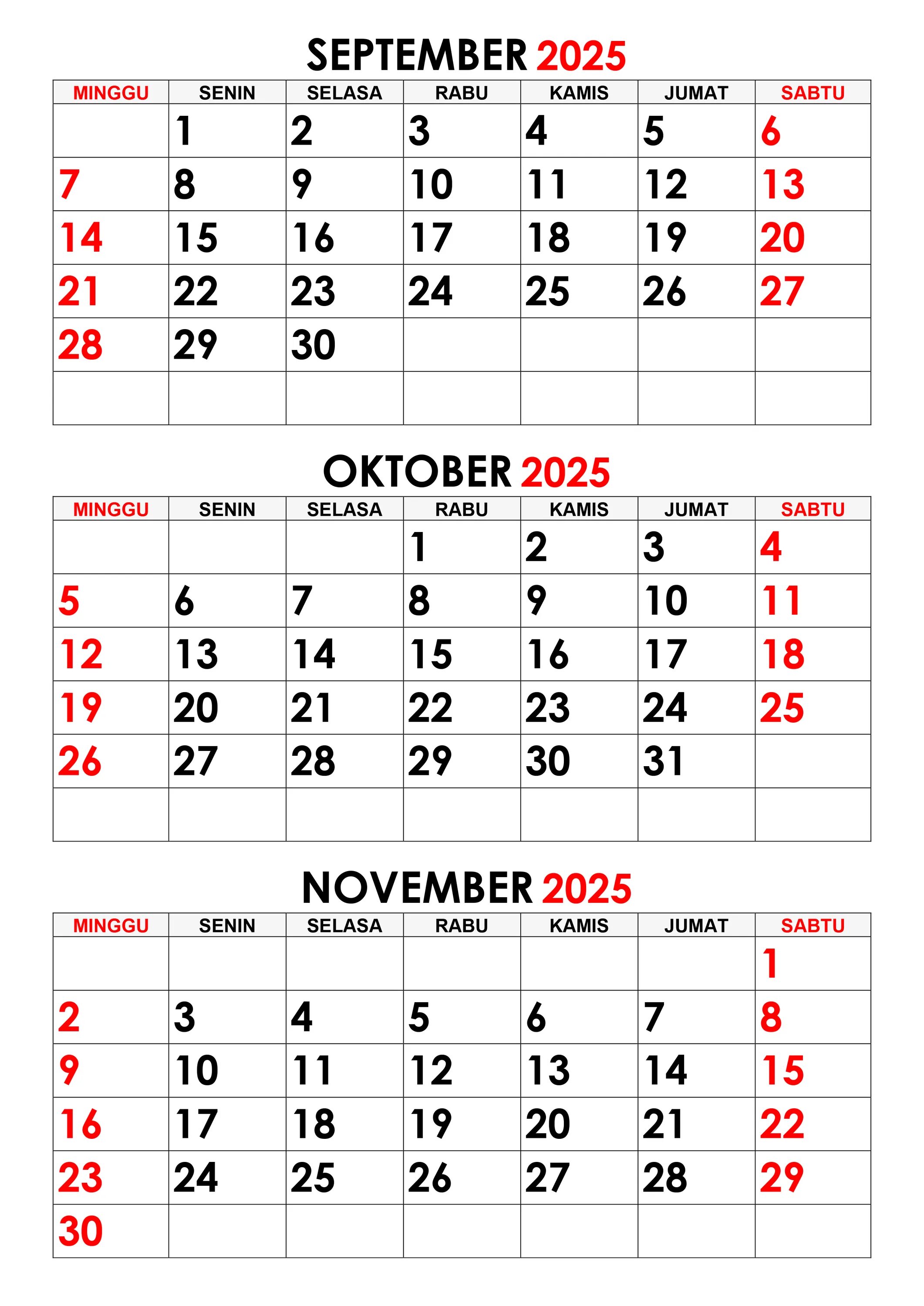 2025 calendar template with weeks start on monday Vector Image