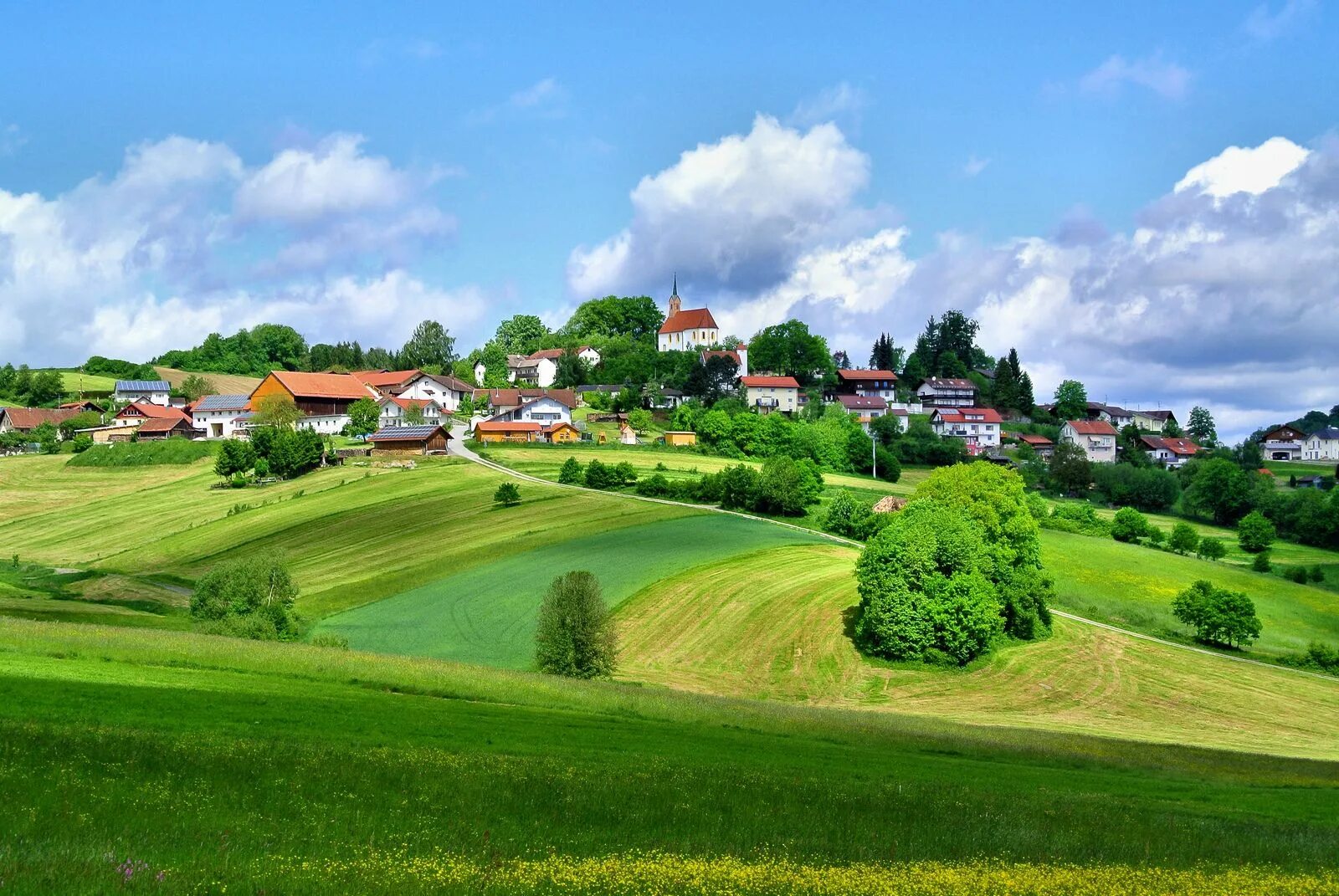 Рабочий стол деревня фото Kirchberg im Bayerischen Wald - Village Kirchberg in the Bavarian Wood Summer la