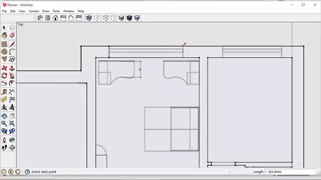 Работа с чертежами на дому Отрисовка квартиры в SketchUp с чертежа. Работа со слоями в SketchUp. - смотреть