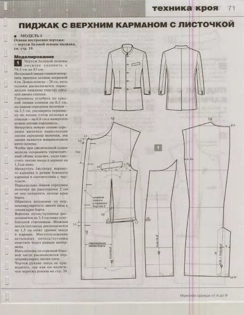 Работа с выкройкой мужского пиджака modelist kitapları: М. Мюллер и сын - Техника кроя. Мужская одежда от А до Я (Ат
