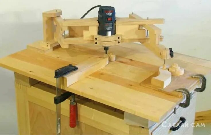 Работа самодельных станков Самодельный фрезерно-копировальный станок Wood tools, Woodworking, Router table