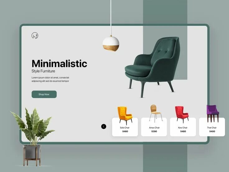 Работаем дизайн проектами Theme Furniture Banner-UX/UI Design Presentation furniture design, Catalog desig