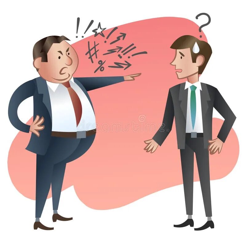 Работник и работодатель картинки для презентации Angry Boss with His Employee. Stock Vector - Illustration of business, boss: 569