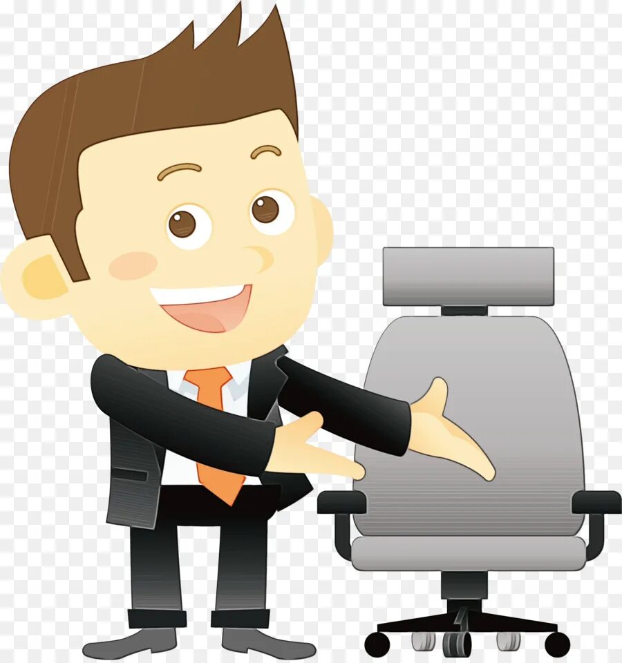 Работник картинка для детей Businessman With Chair - Businessman Presenting Office Chair - CleanPNG / KissPN