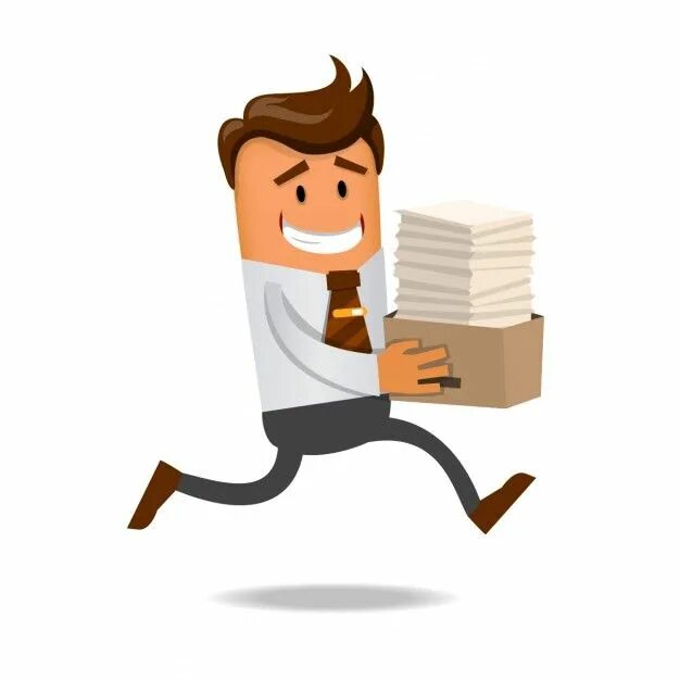 Работник картинка для презентации Free Vector Worker running with a lot of documents Business cartoons, Character 