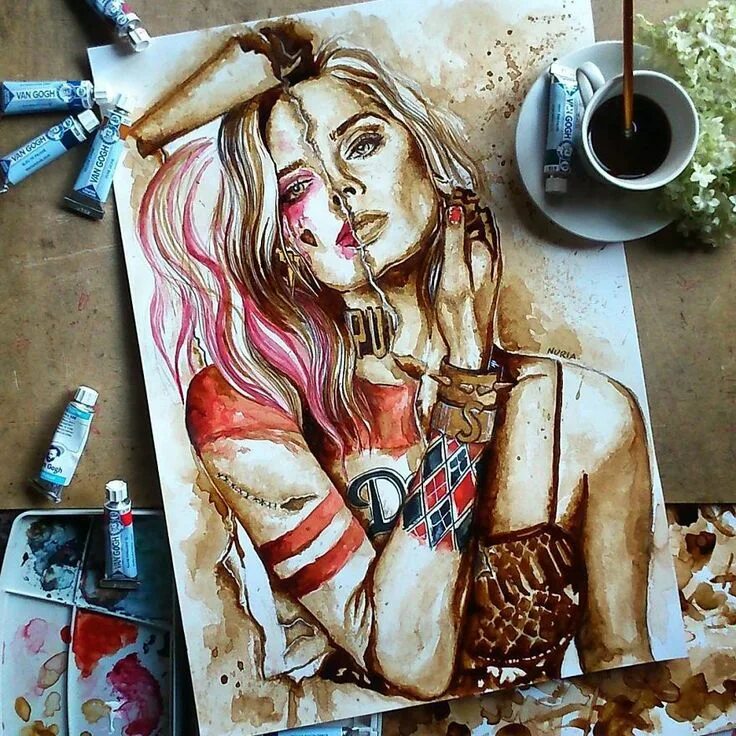 Работы фото нарисованные Margot Robbins Harley quinn drawing, Harley quinn art, Painting