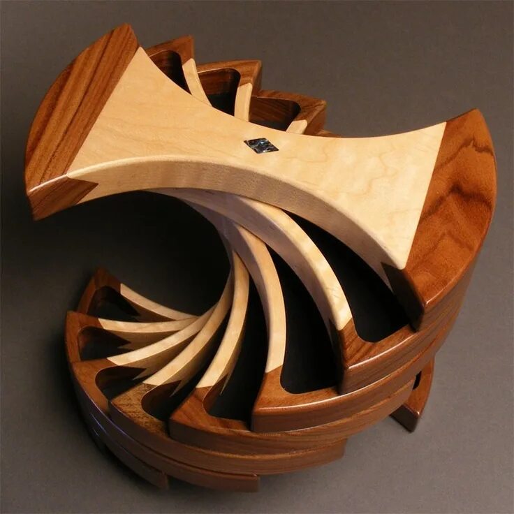 Работы из дерева фото чертежи Helical box Unique woodworking, Woodworking projects furniture, Woodworking desi