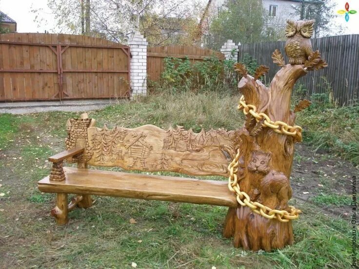 Работы из дерева своими руками фото Отпилить все лишнее Outdoor decor, Wood creations, Wooden bench