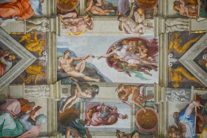 Работы микеланджело фото с названиями God And Adam On The Sistine Chapel Ceiling By Michelangelo Wall Mural, Architect