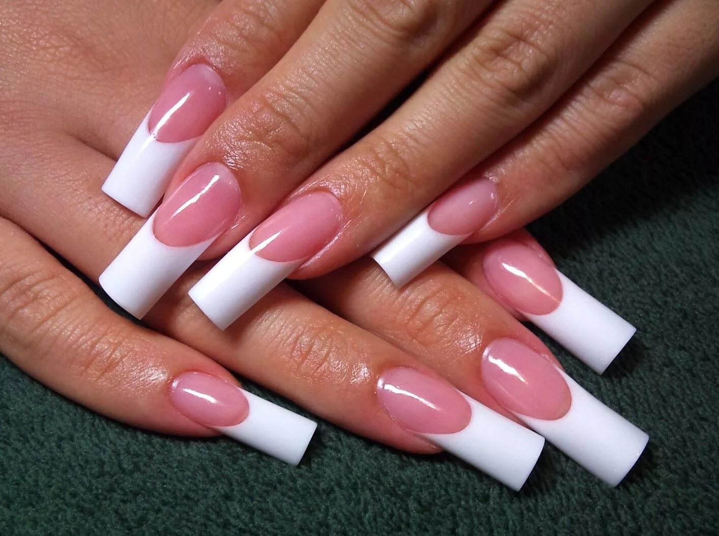 Работы наращивание ногтей фото French nail designs French nail designs, Long square nails, French nails