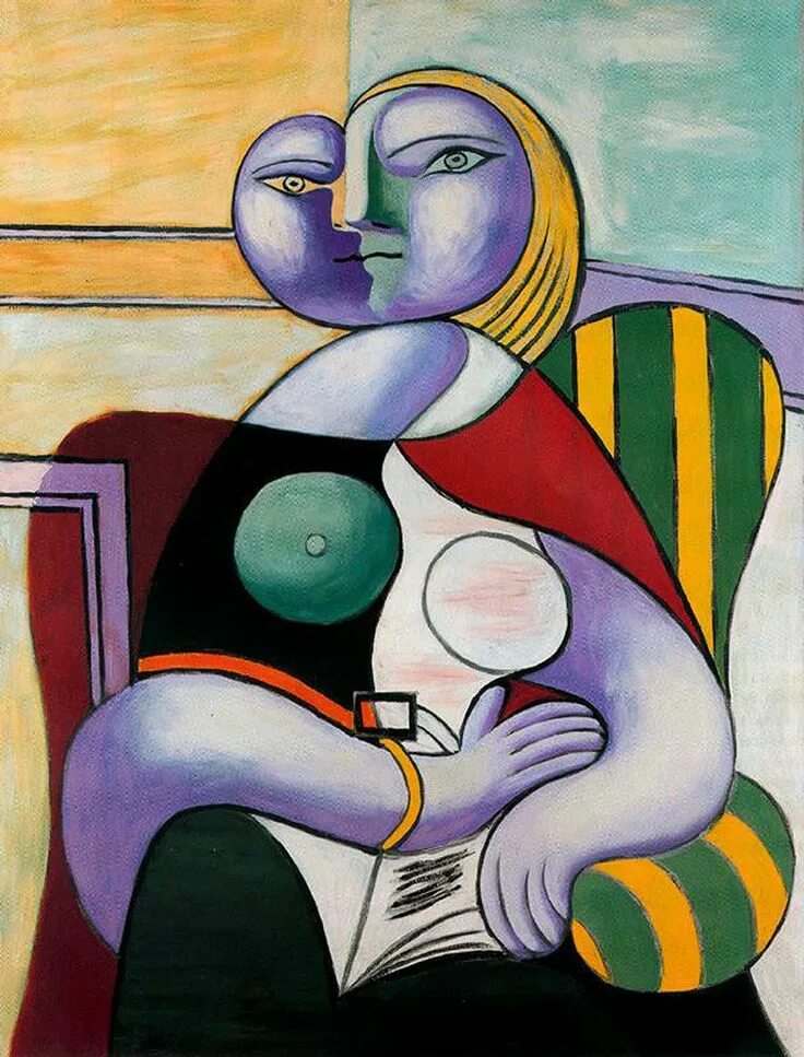 Работы пикассо фото Reading (1932) - Pablo Picasso Pinturas de picasso, Arte de picasso, Arte